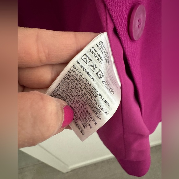 H&M Linen Blazer - Purple Pink - XL - Picture 3 of 4